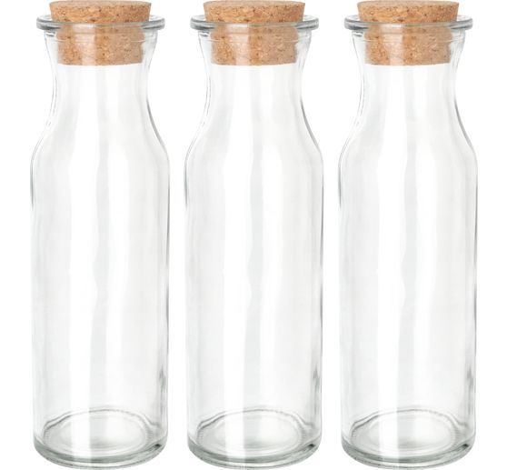 VBS Glasflaschen "Milk", 3er-Set
