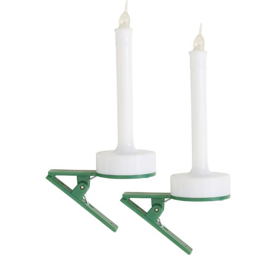 VBS LED-Tannenbaumkerze mit Clip, 2 Stück