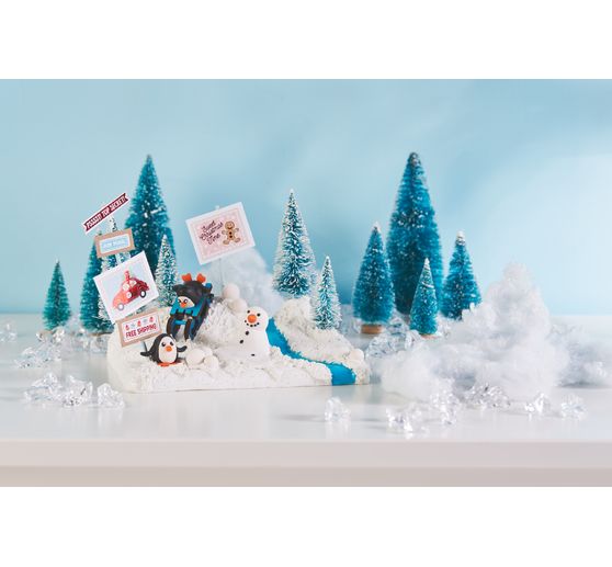 VBS Miniatur Tannenbaum, 16er-Set, beschneit