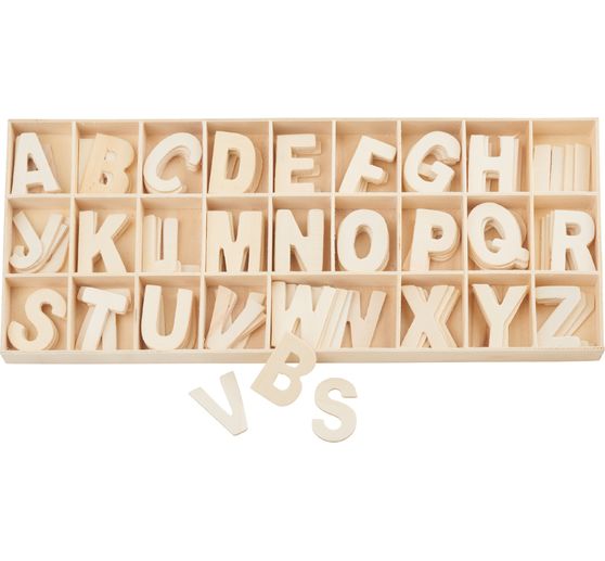 VBS Holz-Buchstaben-Set "Sortiert - Natur", 130 Stück