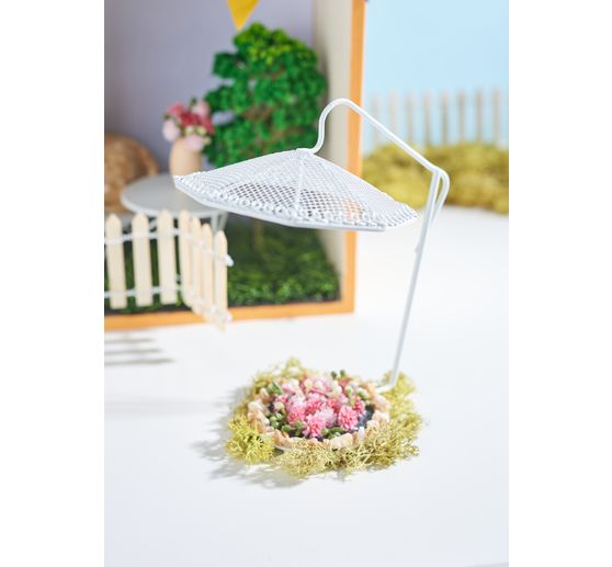 Mini-parasol, Blanc, 9,5 x 13 x 12,5 cm