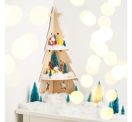 VBS Miniatur Tannenbaum, 16er-Set, beschneit