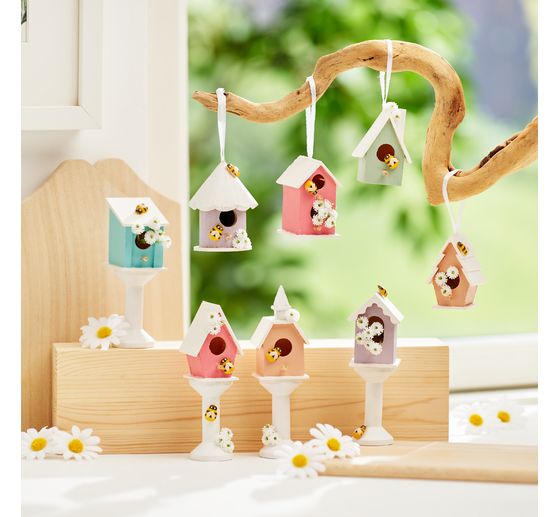 VBS Decorative birdhouses "Minis", set of 8