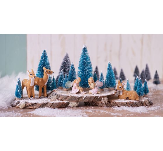 VBS Miniatur Tannenbaum, 16er-Set, beschneit