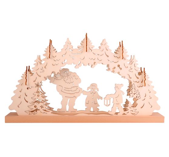 Arc lumineux 3D « Bonhomme de neige avec enfants »