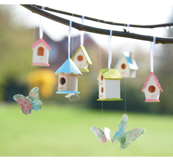 VBS Decorative birdhouses "Minis", set of 8