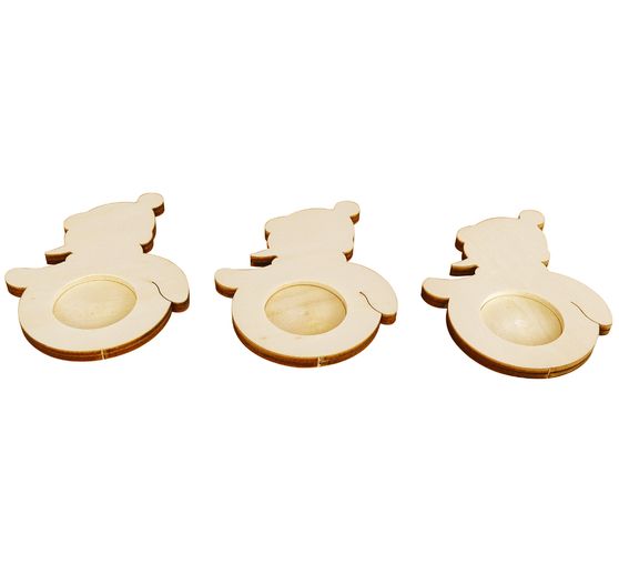 Tealight holders "Snowmen", 3 pieces