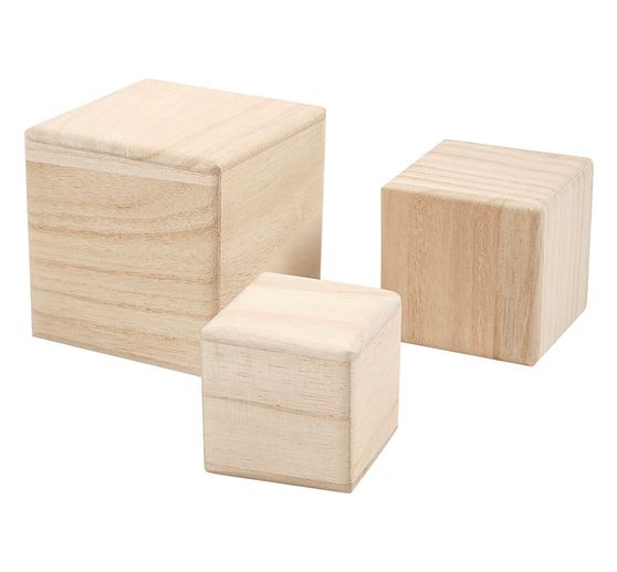 Wooden cubes, set of 3