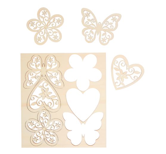 VBS Decoration pendant "Flowers, hearts and butterflies"