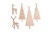 Wooden stick-on motifs "Winter Home", set of 5, plywood