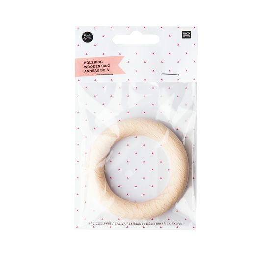 Anneau en bois pour hochet Rico Design, Ø 7 cm, Naturel