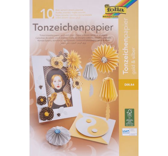 Bloc de papier d'argile or/argent mat, DIN A4