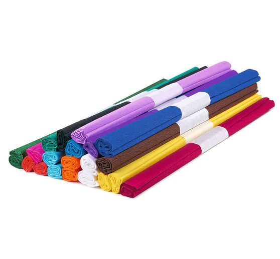 Papier crépon VBS « Megapack », couleurs assorties, 20 pc.