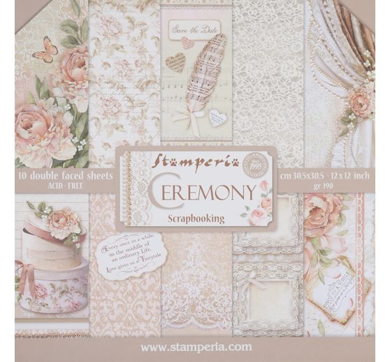 Bloc scrapbooking « Ceremony », 10 feuilles, 30,5x30,5 cm