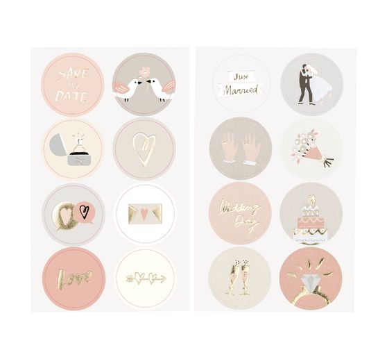 Stickers « Mariage », effet foil doré