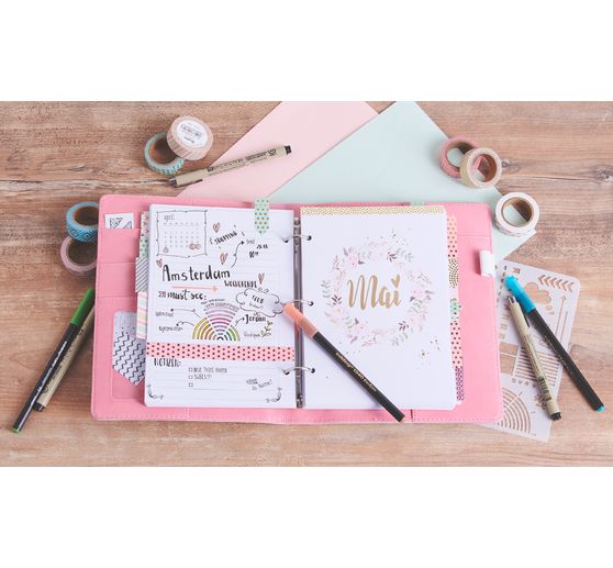 Pochoir pour bullet journal « Flèches & bordures », format 12 x 18 cm - VBS  Hobby