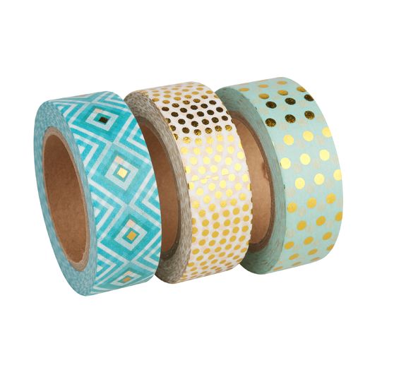 Set de washi tapes « Mint/Gold foil » - VBS Hobby