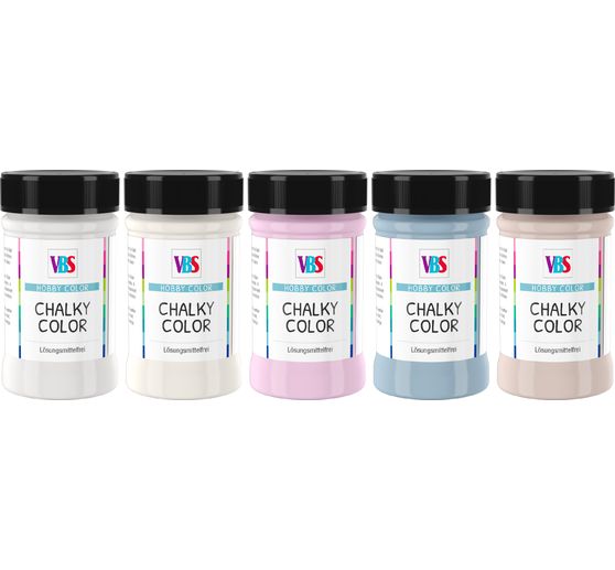 Set de peintures VBS Chalky Color « Chalet », 5 x 100 ml