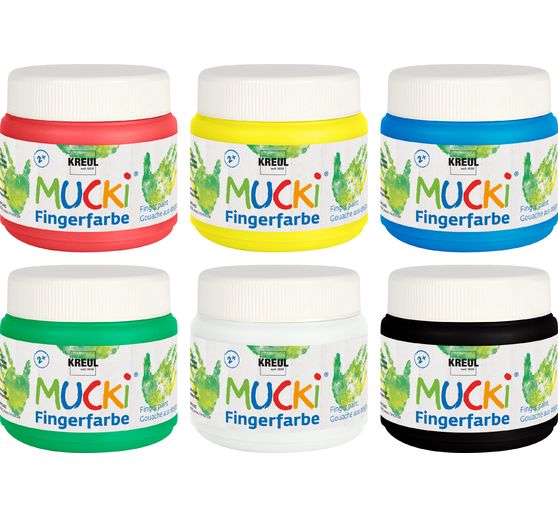 MUCKI Finger paint, set of 6, 150 ml each
