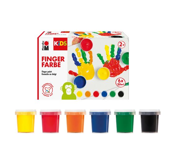 Peintures au doigt Marabu KIDS, set de 6