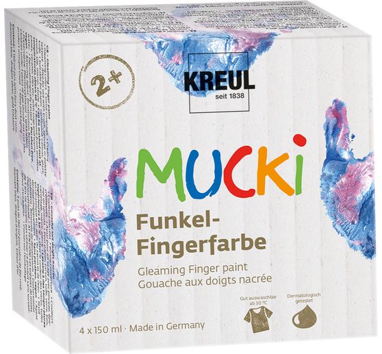 Peinture au doigt étincelante MUCKI, set de 4