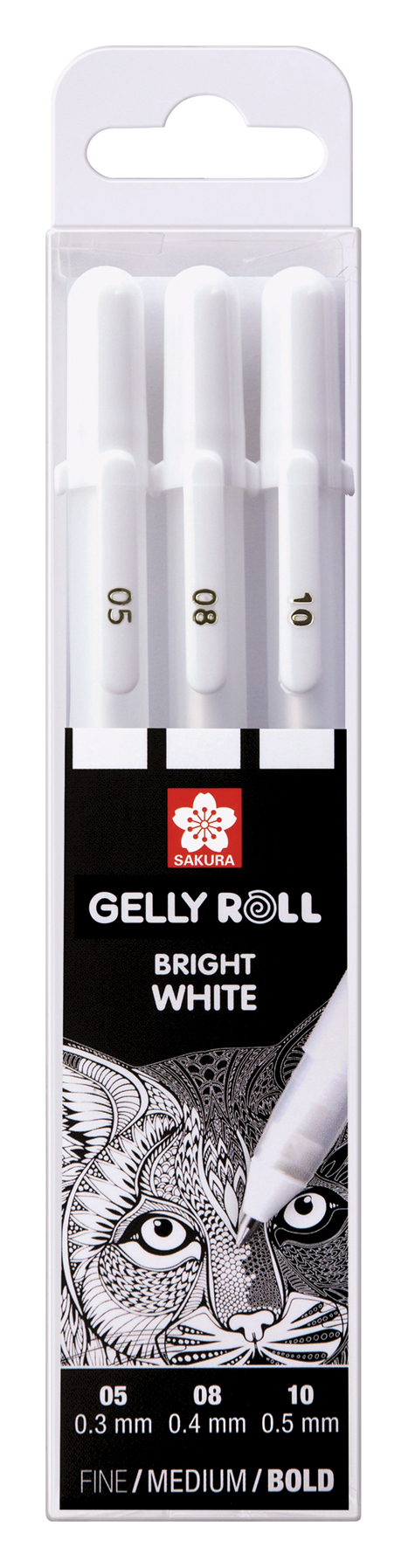 Sakura Gelly Roll Blanc, set de 3, n° 05/08/10 - VBS Hobby