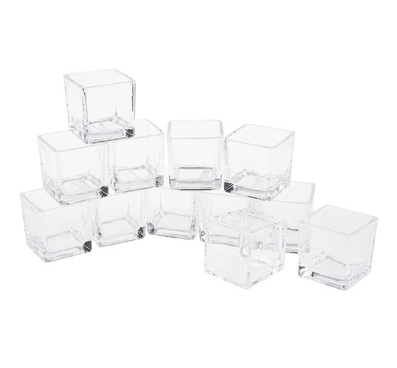 VBS Tea light glasses "Cube", 12 pieces