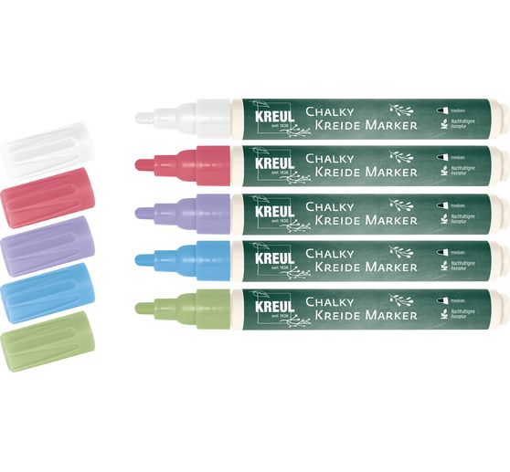 Marqueurs craie chalky KREUL, set de 5