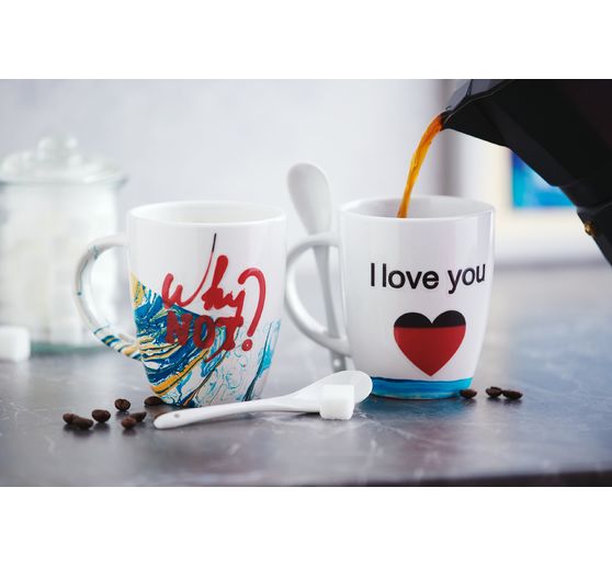 Tasses avec cuillère VBS, 2 pc.