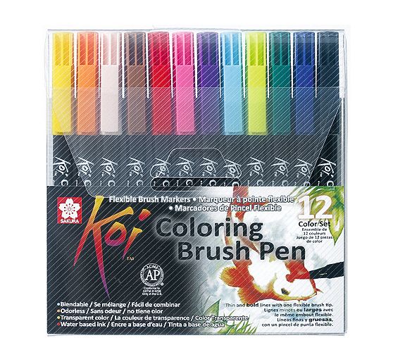 Pinselstift Koi Coloring Brush Set, 12 Farben