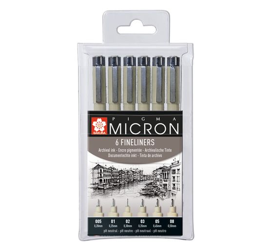 Etui Pigma Micron, set de 6