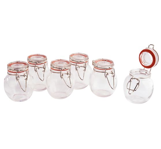 VBS Mini-Bügelglas, bauchig, 6 Stück