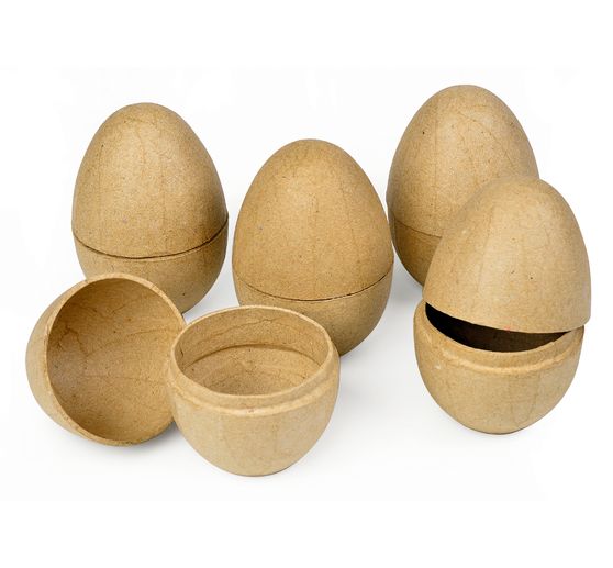 Œufs en papier mâché, séparables, 5 pc.