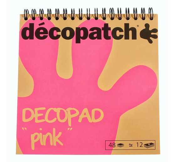 Bloc de papiers Décopatch « Décopad Pink », 48 f., 12 motifs