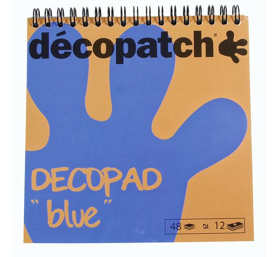 Bloc de papiers Décopatch « Décopad Blue », 48 f., 12 motifs