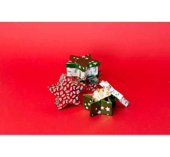 Star boxes, set of 2, Pappmachè