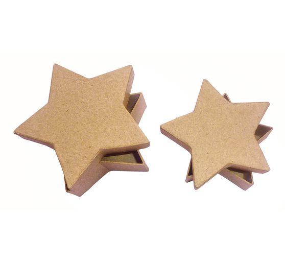 Star boxes, set of 2, Pappmachè