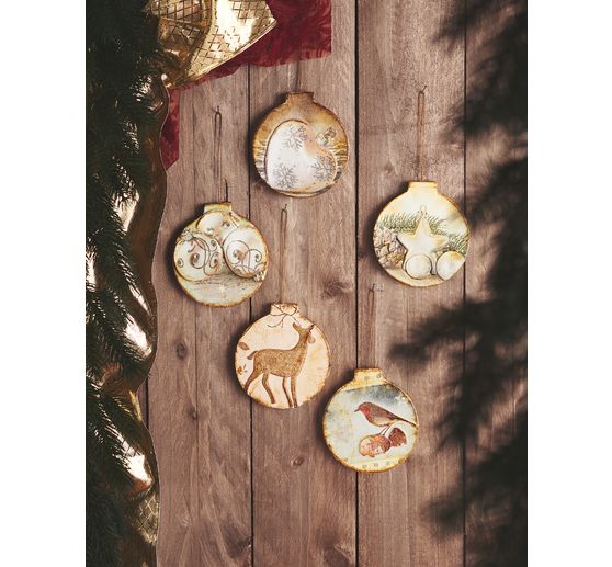 Suspensions VBS « Boules de Noël », plates