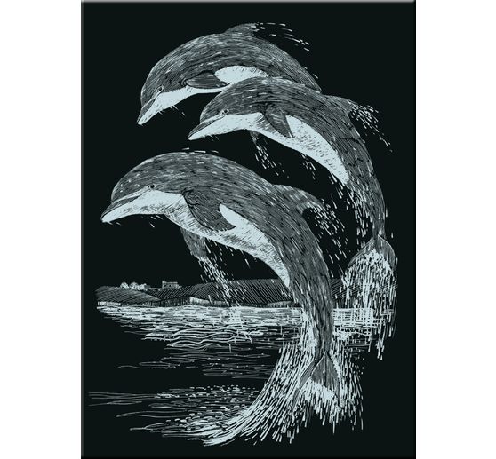 Kratzbilder "Dauerkalender Tiere", Silber, 6 Motive, 10,5 x 14,5 cm