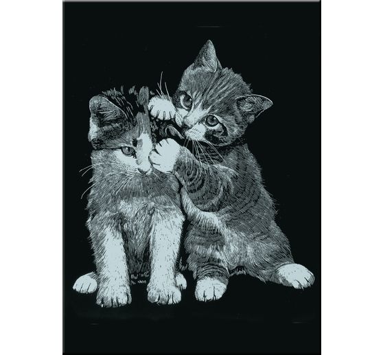 Kratzbilder "Dauerkalender Tiere", Silber, 6 Motive, 10,5 x 14,5 cm
