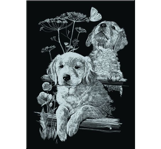 Kratzbilder "Dauerkalender Tiere", Silber, 6 Motive, 10,5 x 14,5 cm