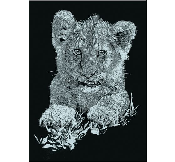 Kratzbilder "Dauerkalender Tiere", Silber, 6 Motive, 10,5 x 14,5 cm