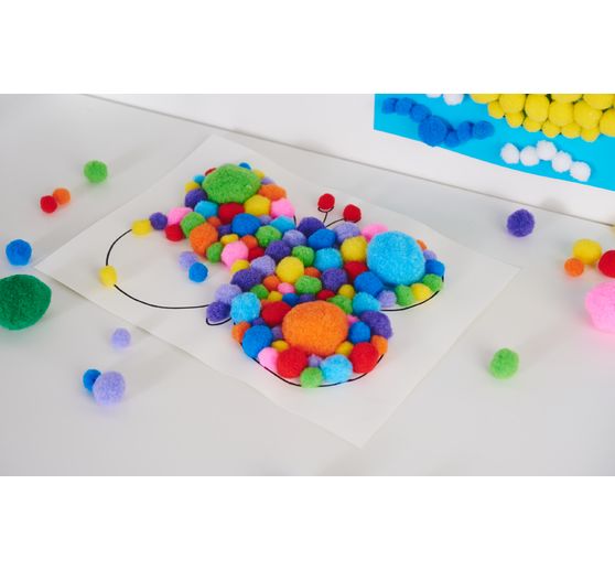 Pompons VBS « Couleurs et tailles variées », 1000 pc.