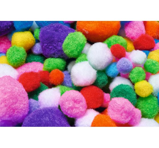 Pompons VBS « Couleurs et tailles variées », 1000 pc.