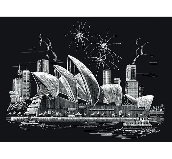 Scratch painting "Sydney Opera House"