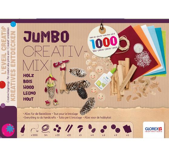 Jumbo Creativ-Mix « Bois », plus de 1000 pc.