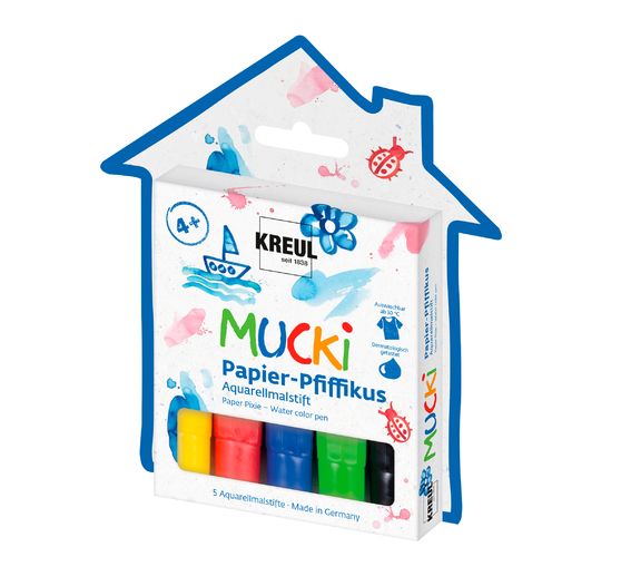 Mucki Papier-Pfiffikus Aquarellstifte, 5er-Set