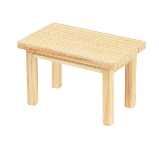 Table en bois miniature, rectangulaire