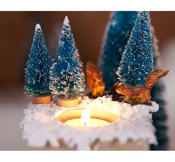 VBS Miniatur Tannenbaum, 16er-Set, beschneit