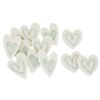 Cœurs en feutrine « Stitched hearts », 12 pc. Crème/Vert